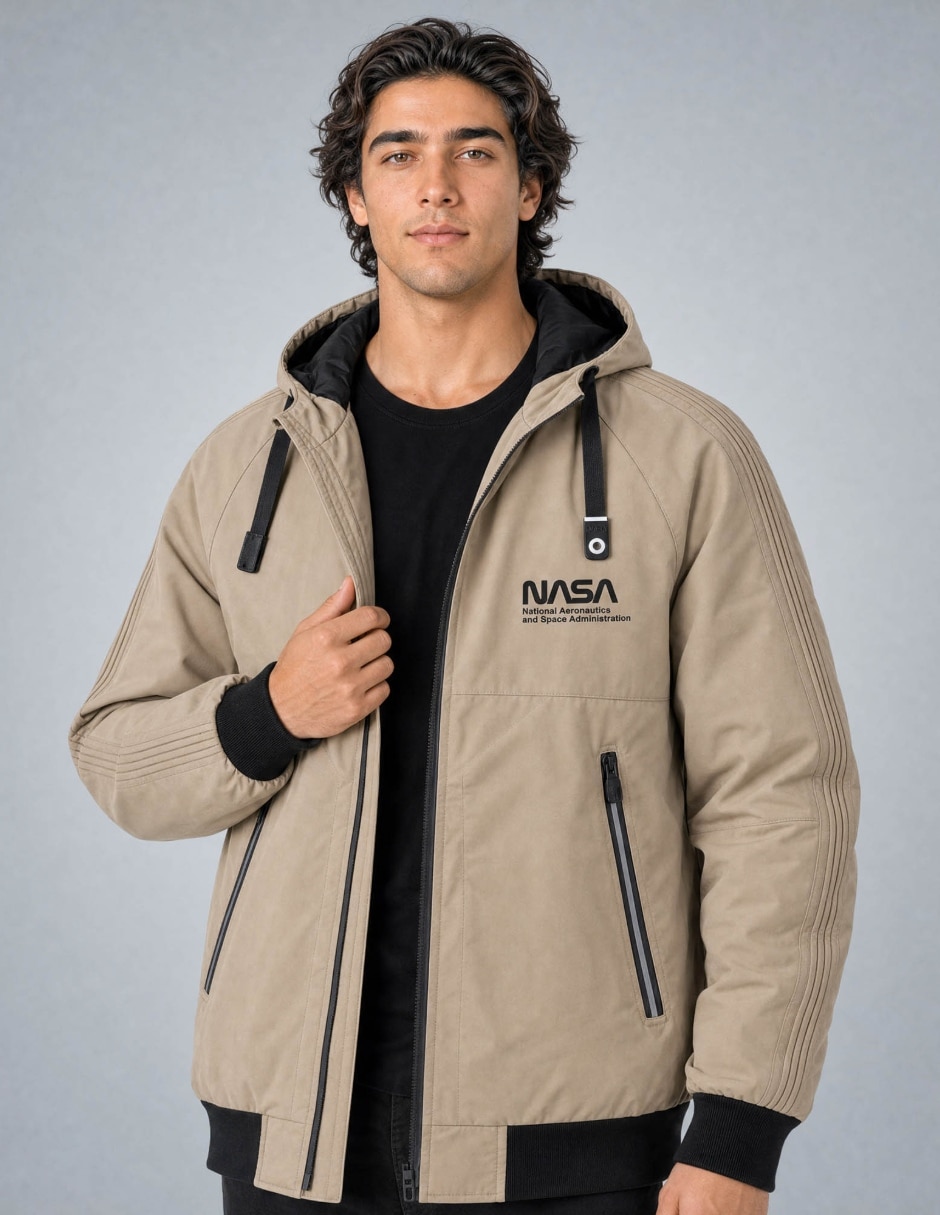 Chamarra casual con capucha para hombre Chamarra casual con capucha para hombre