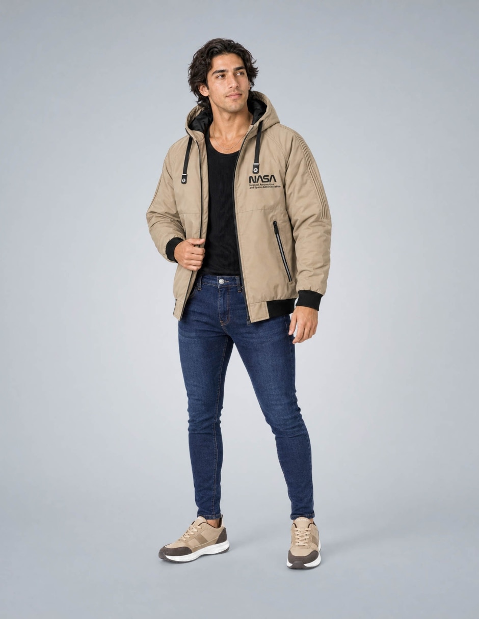 Chamarra casual con capucha para hombre 3
