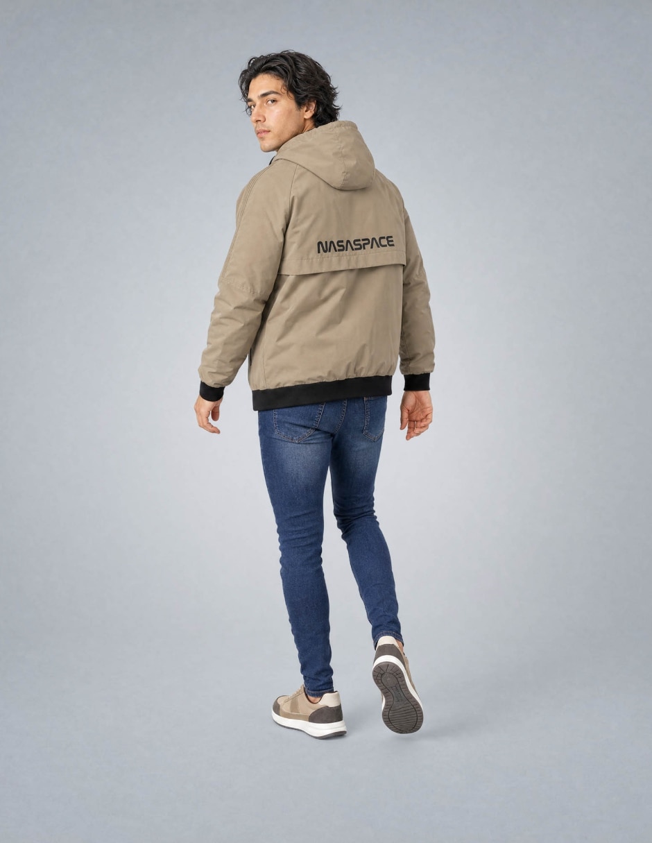 Chamarra casual con capucha para hombre 5