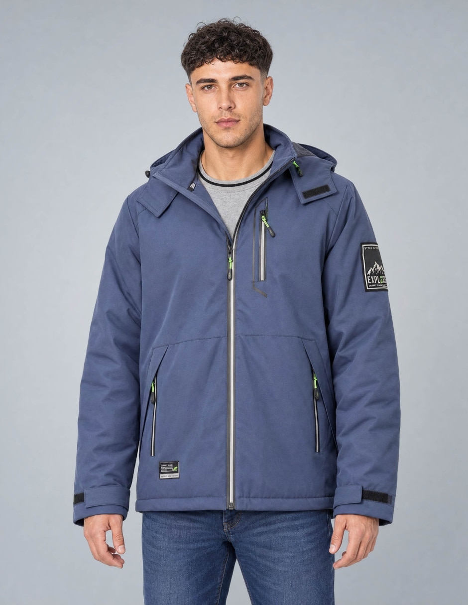 Chamarra casual con capucha para hombre Chamarra casual con capucha para hombre