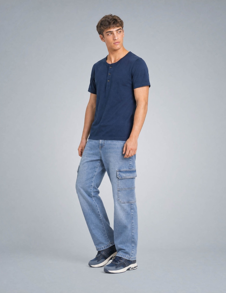 Playera cuello henley para hombre 5