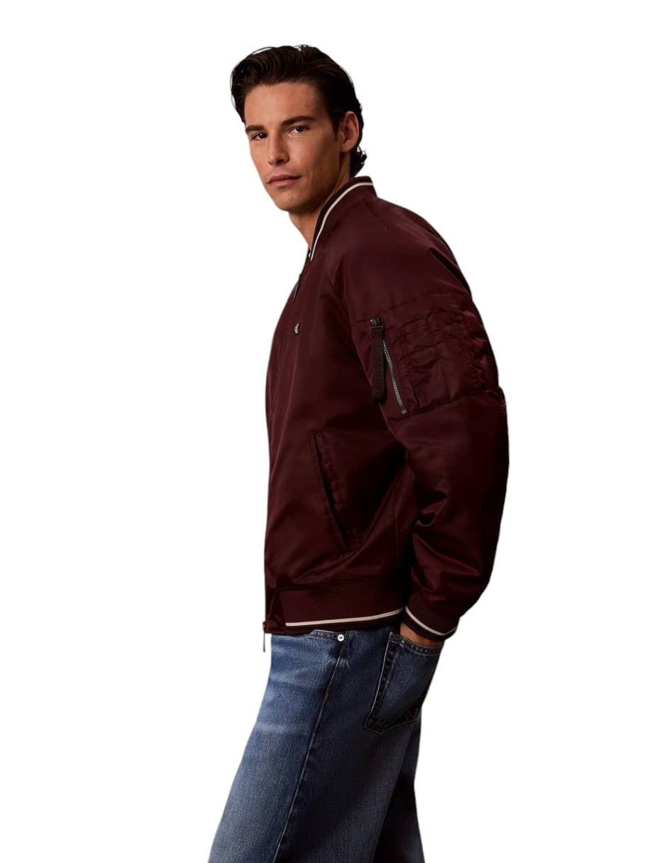 Chamarra casual bomber con bolsillos para hombre 2