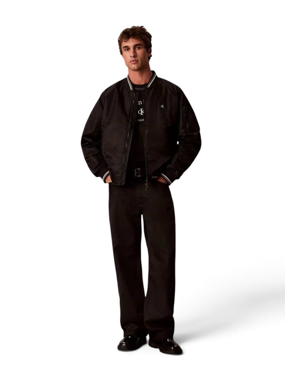 Chamarra casual bomber de nylon con bolsillos para hombre Chamarra casual bomber de nylon con bolsillos para hombre