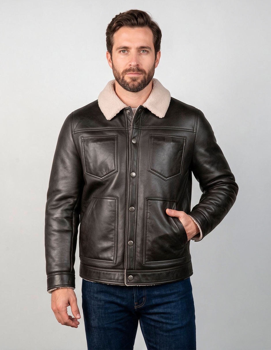 Chamarra casual con bolsillos para hombre 1