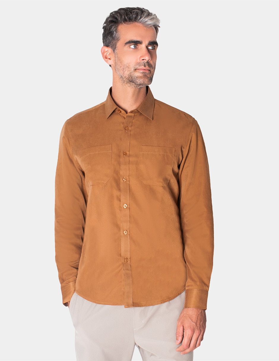 Camisa casual manga larga para hombre