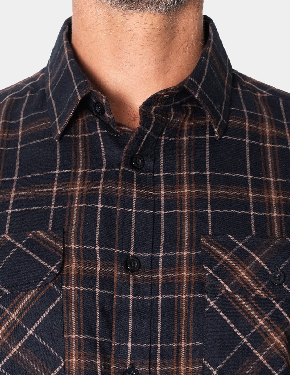Camisa casual manga larga para hombre 4