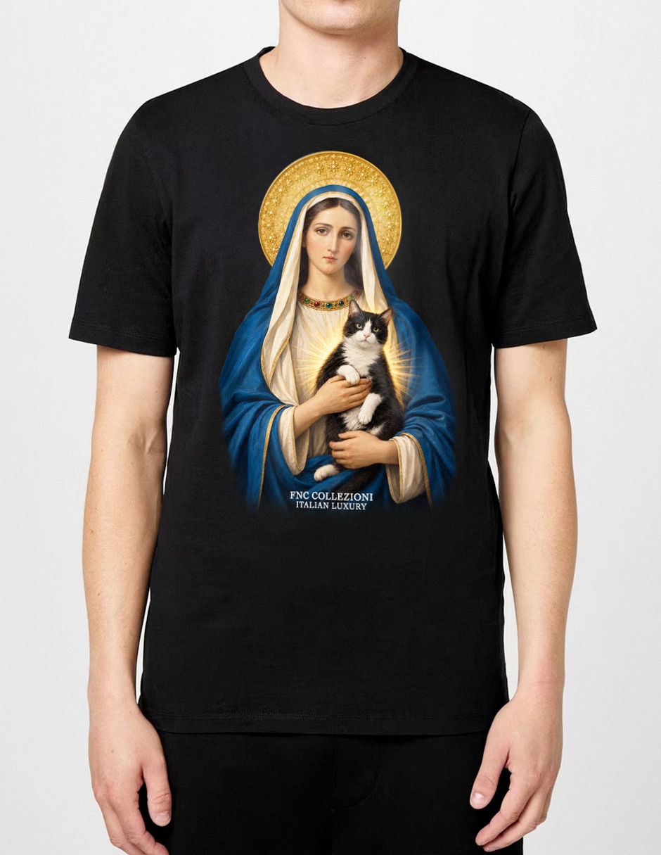 Playera virgen gato cuello redondo para hombre Playera virgen gato cuello redondo para hombre