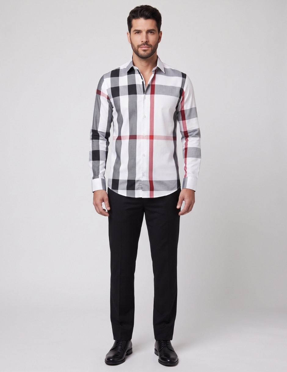 Camisa casual manga larga para hombre 2