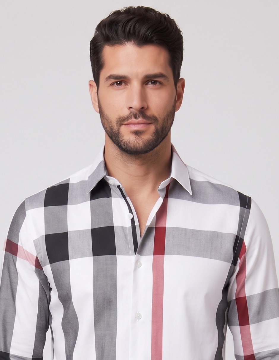 Camisa casual manga larga para hombre 4