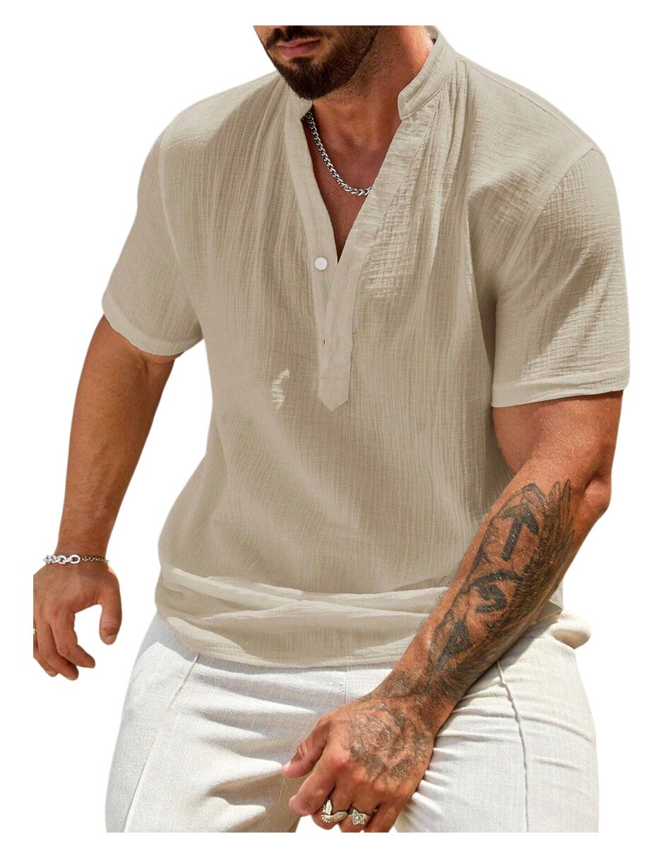Camisa casual manga corta para hombre 5