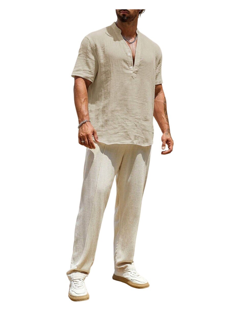 Camisa casual manga corta para hombre 6