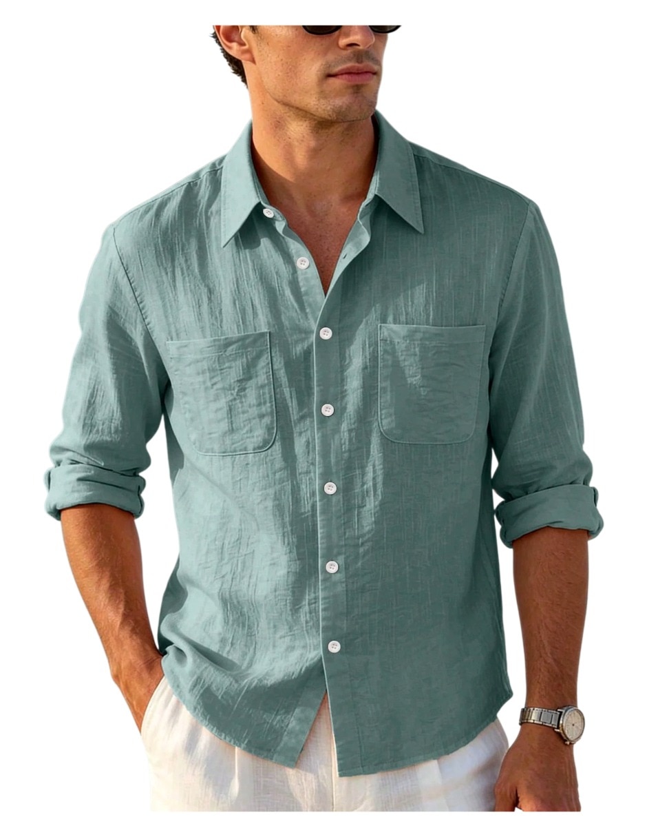 Camisa casual manga larga para hombre Camisa casual manga larga para hombre