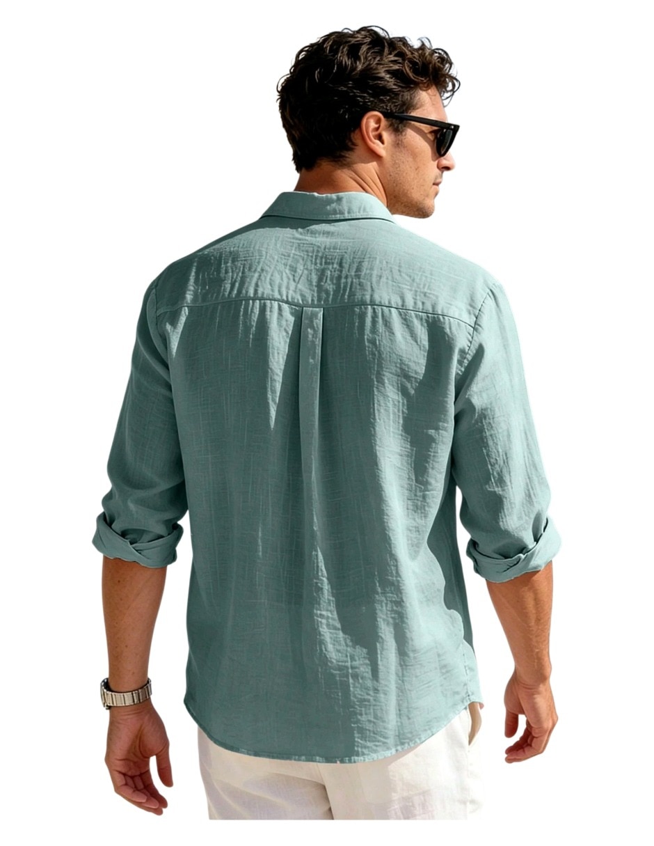 Camisa casual manga larga para hombre 3