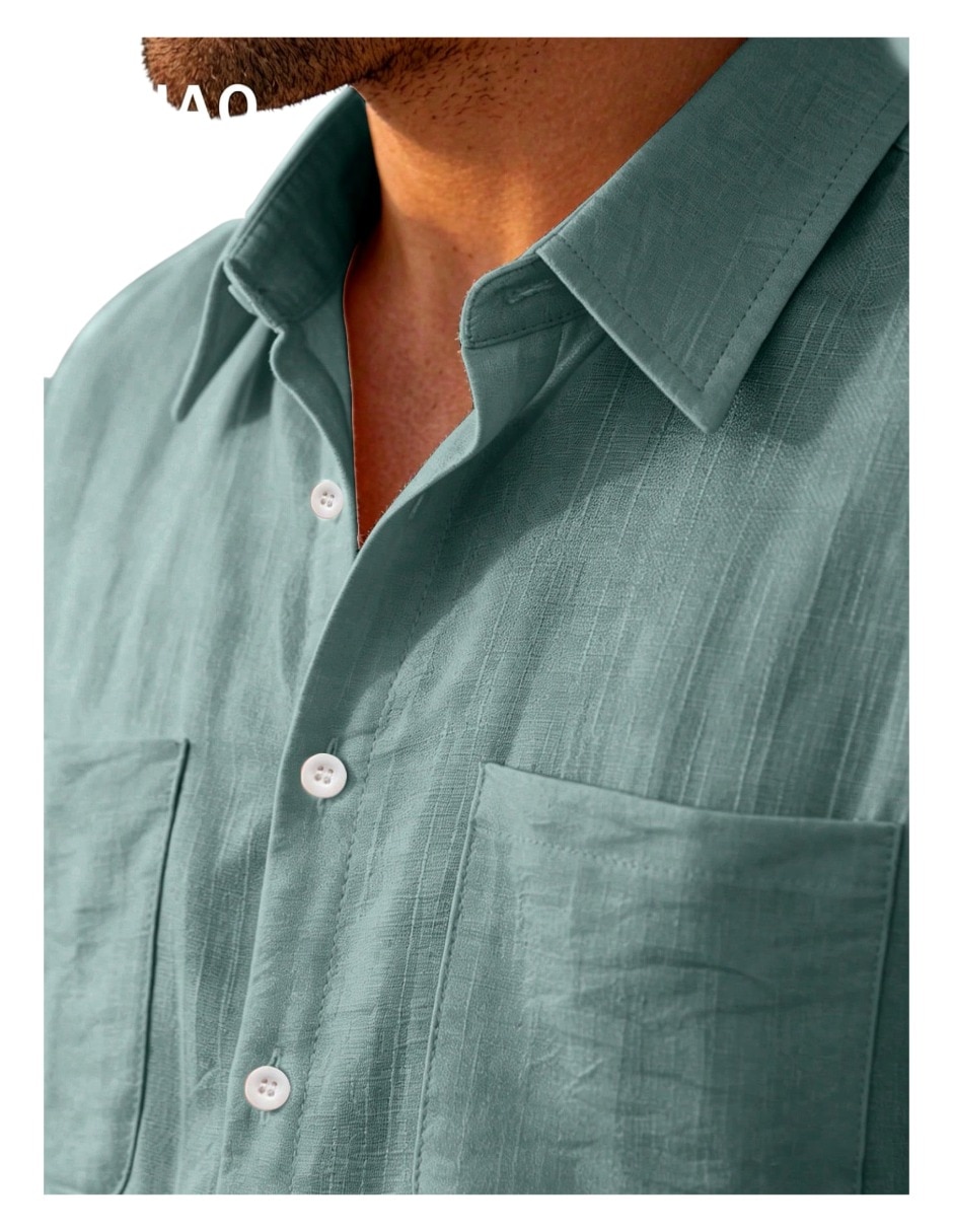 Camisa casual manga larga para hombre 4