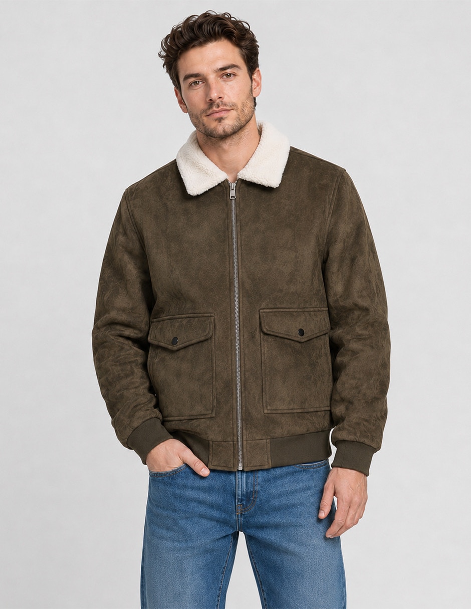 Chamarra bomber sherpa para hombre 2
