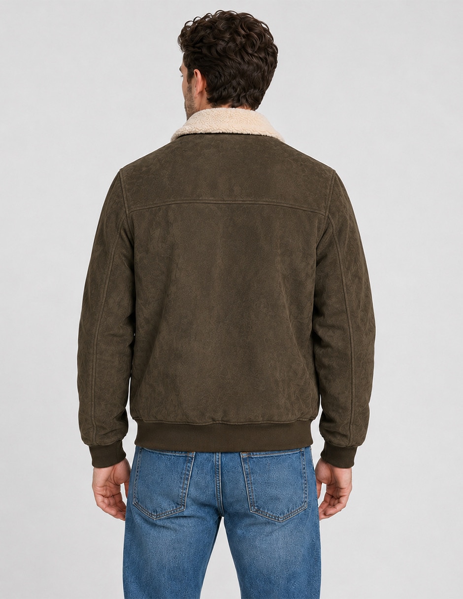 Chamarra bomber sherpa para hombre 4