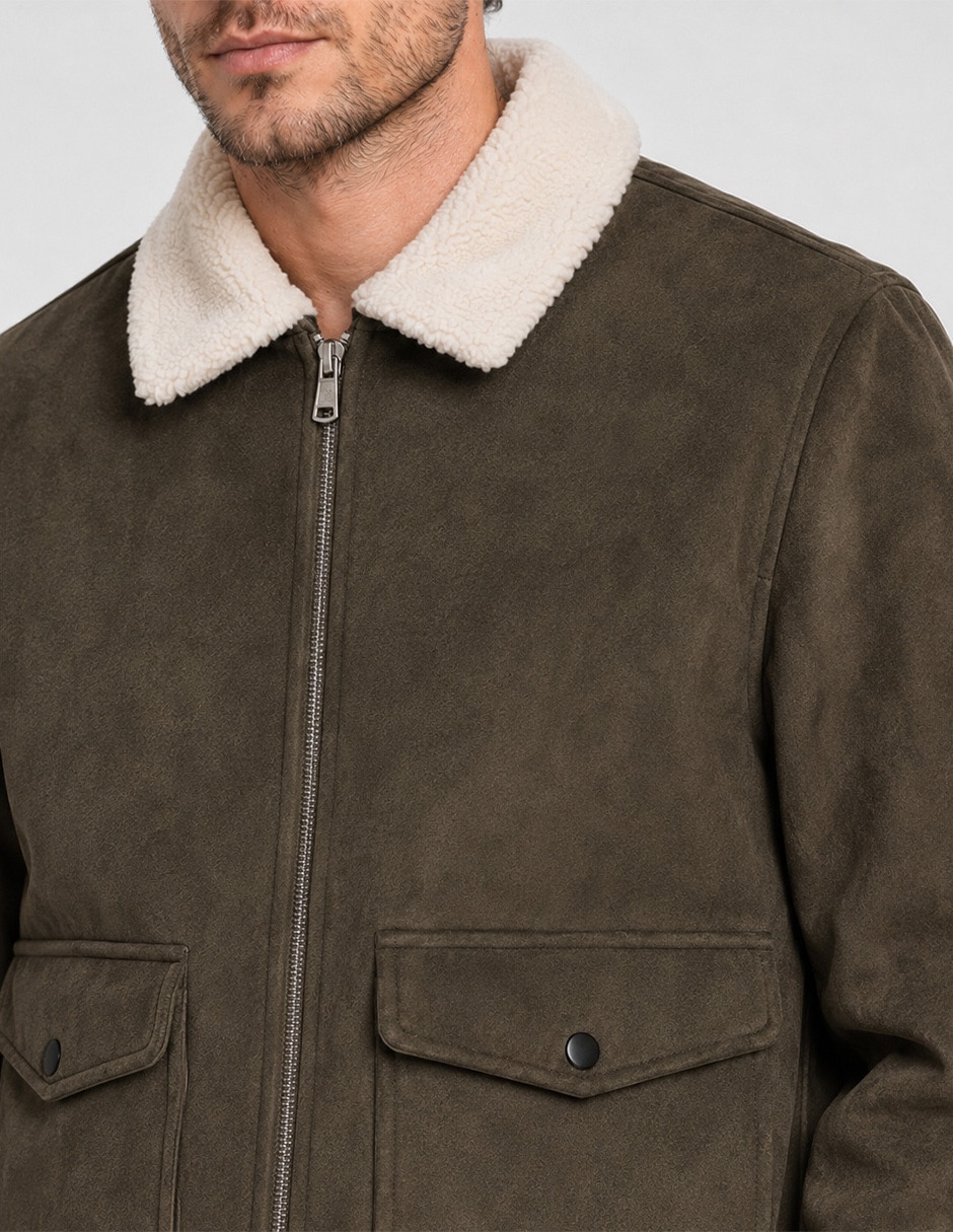 Chamarra bomber sherpa para hombre 5