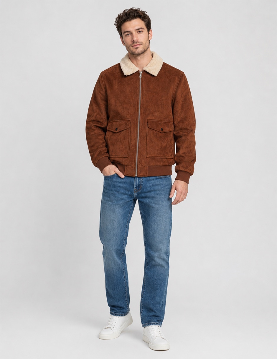 Chamarra bomber sherpa para hombre