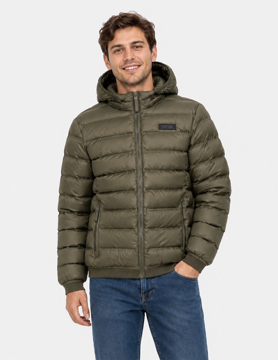 Chamarra acolchada con capucha para hombre 2