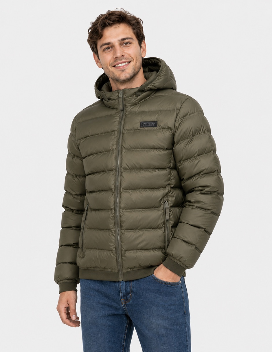 Chamarra acolchada con capucha para hombre 3