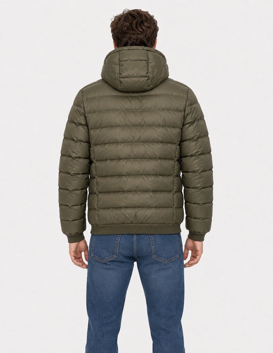 Chamarra acolchada con capucha para hombre 4