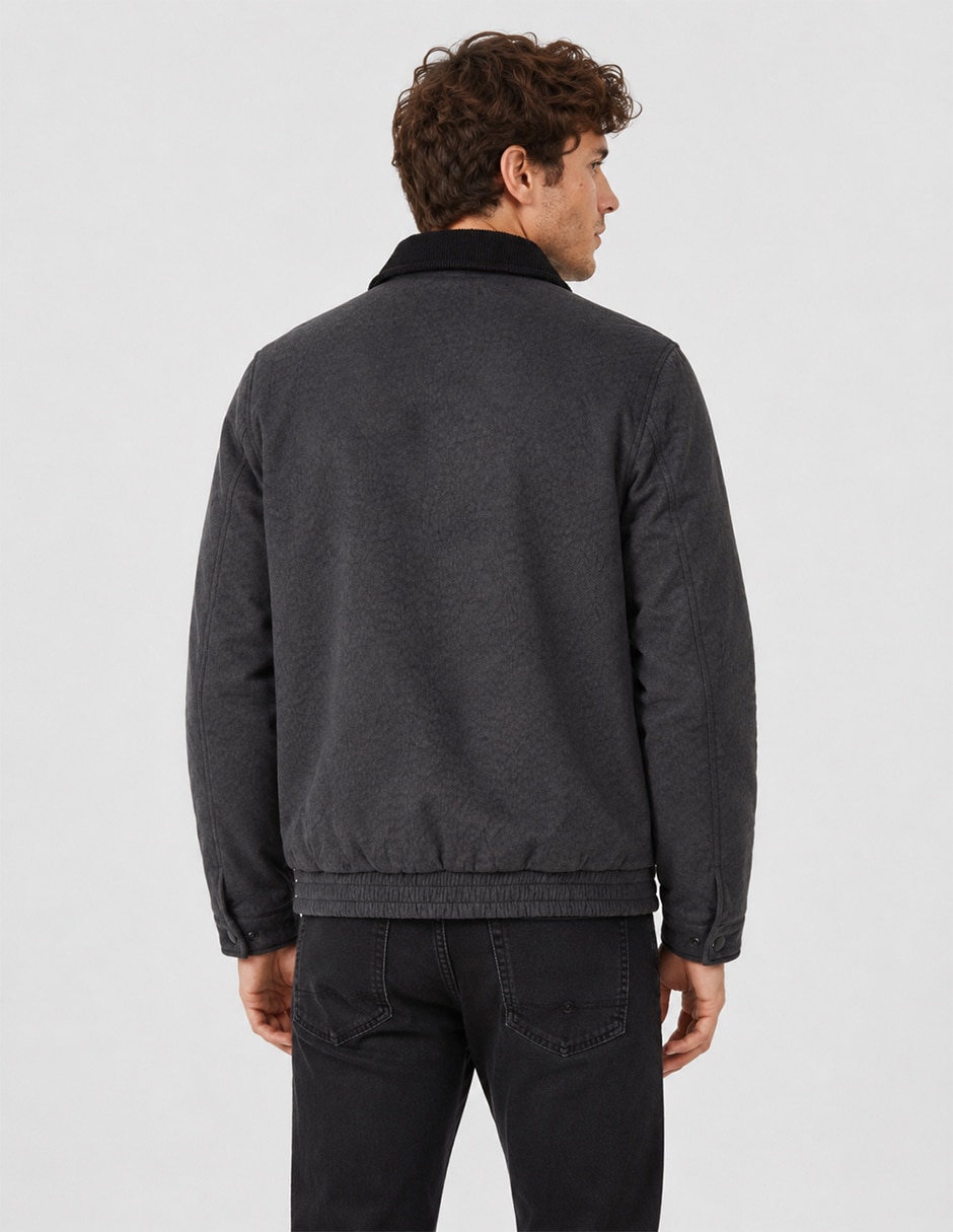 Chamarra harrington cuello a contraste para hombre 4