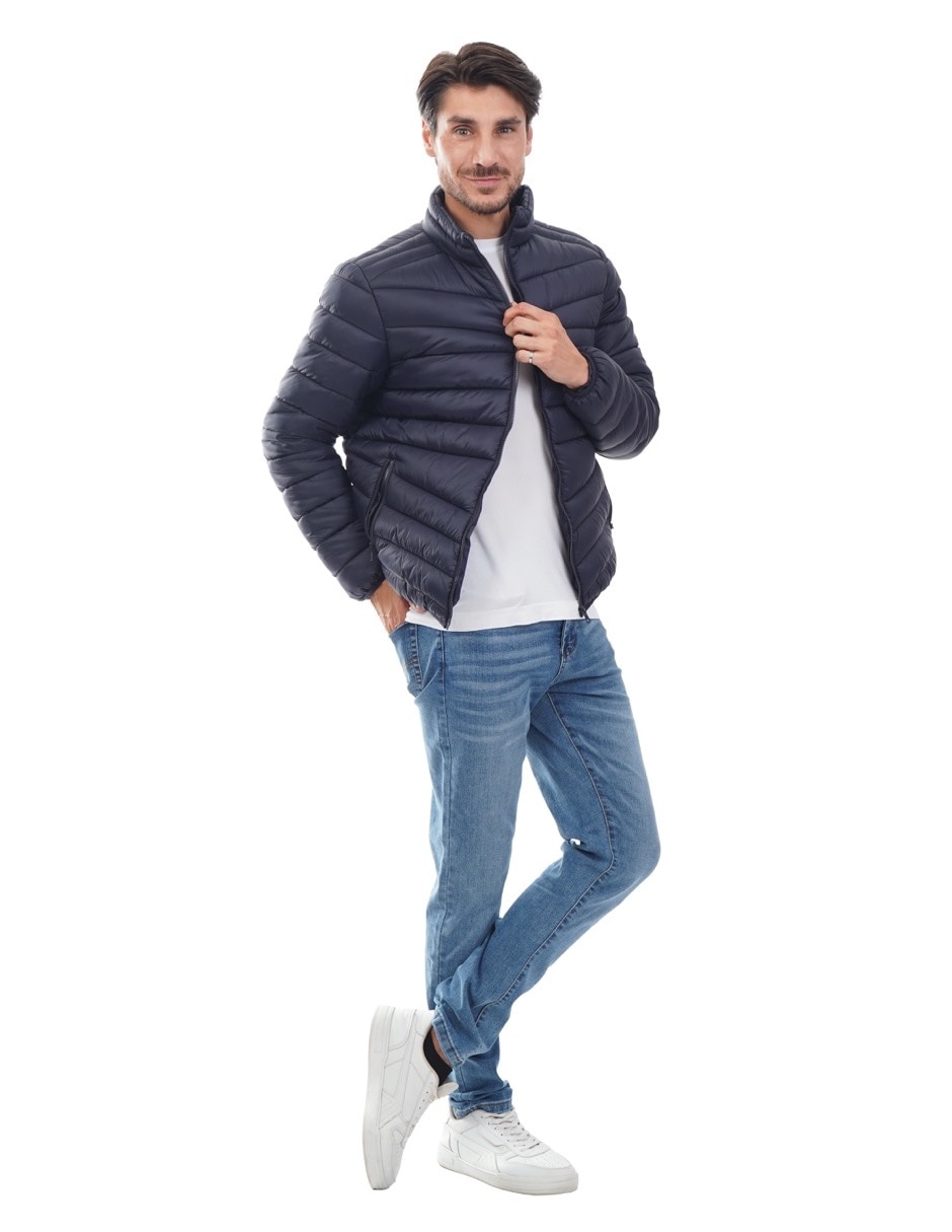 Chamarra acolchada con bolsillos para hombre Chamarra acolchada con bolsillos para hombre