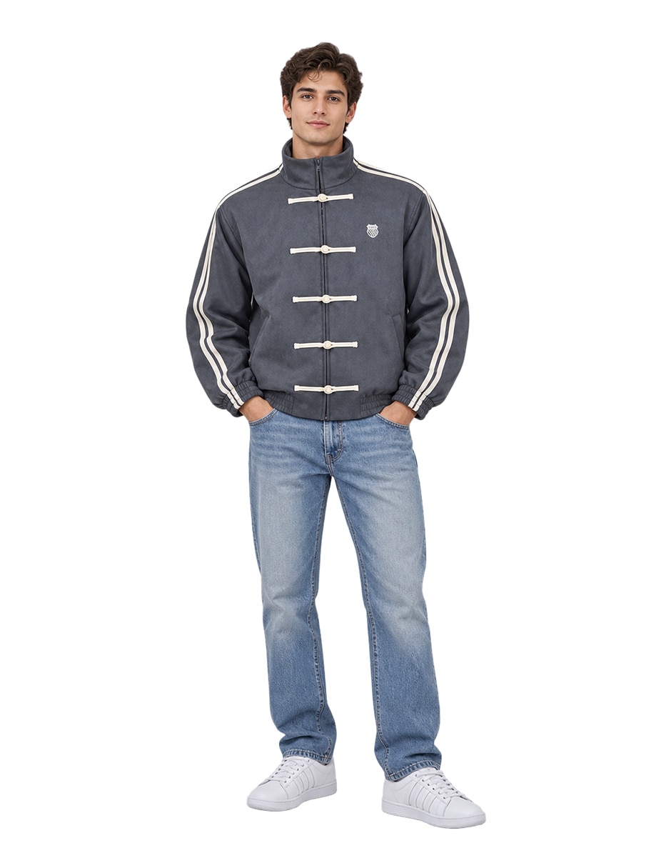 Chamarra casual track pop con bolsillos para hombre