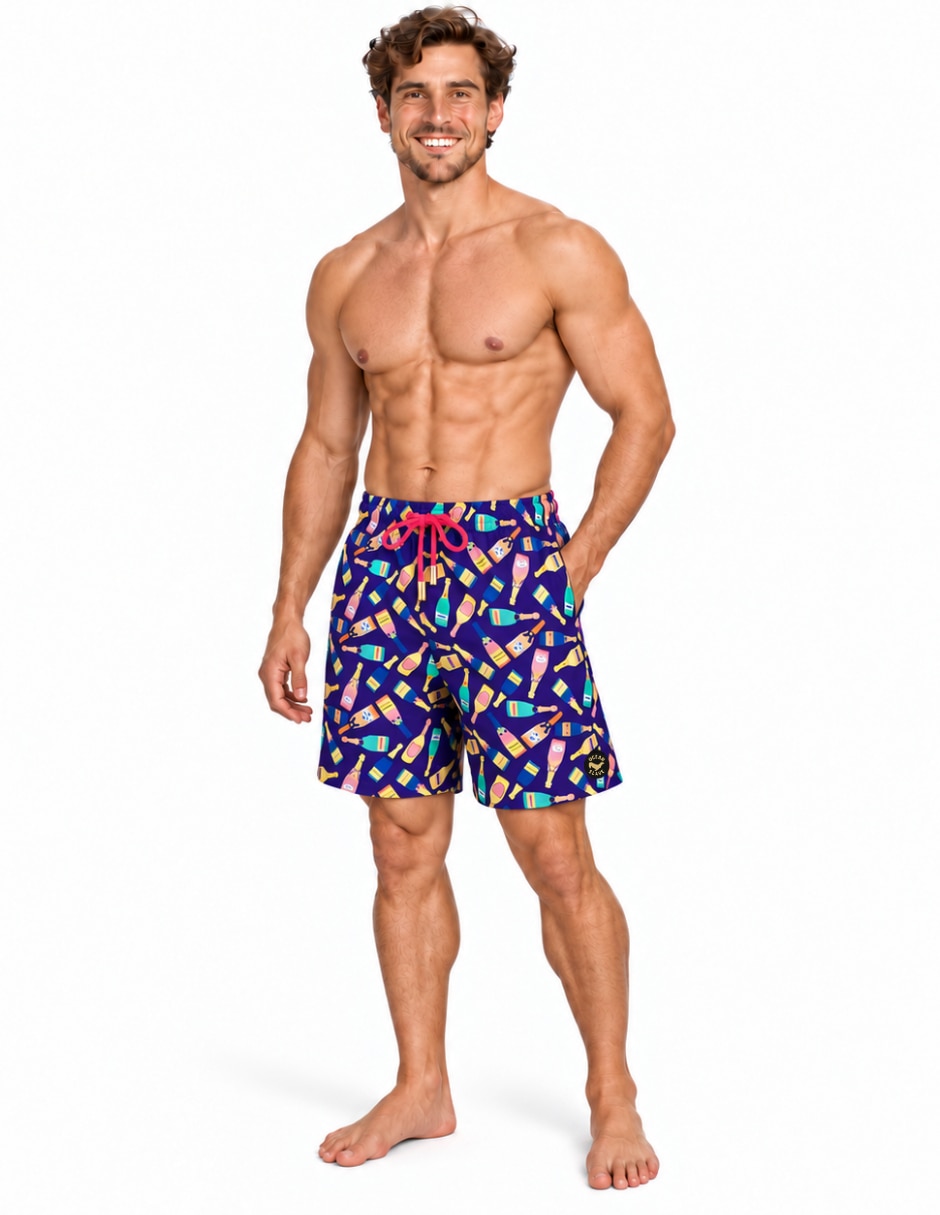 Traje de baño short de playa ocean slave bolsillo para hombre 2