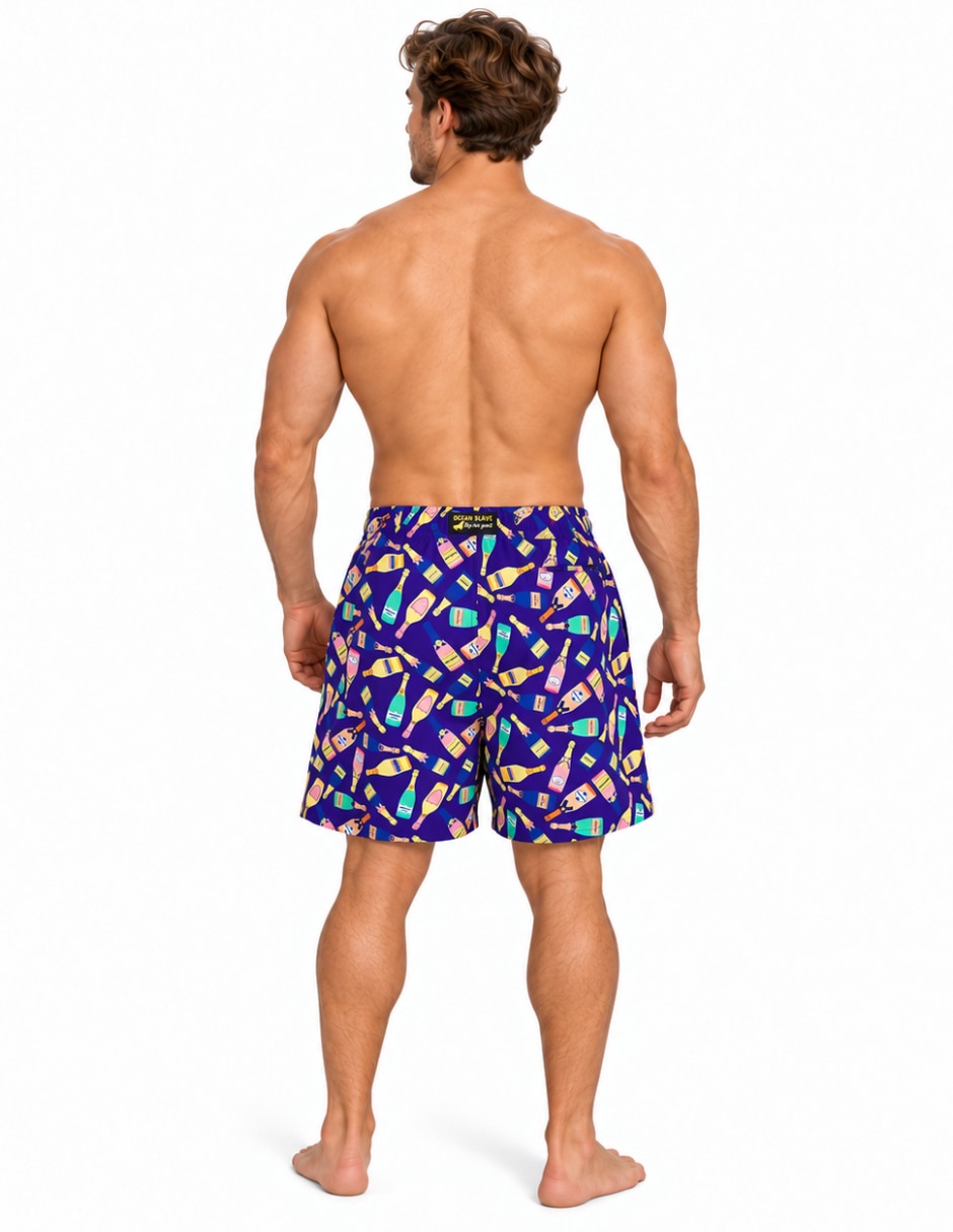 Traje de baño short de playa ocean slave bolsillo para hombre 3
